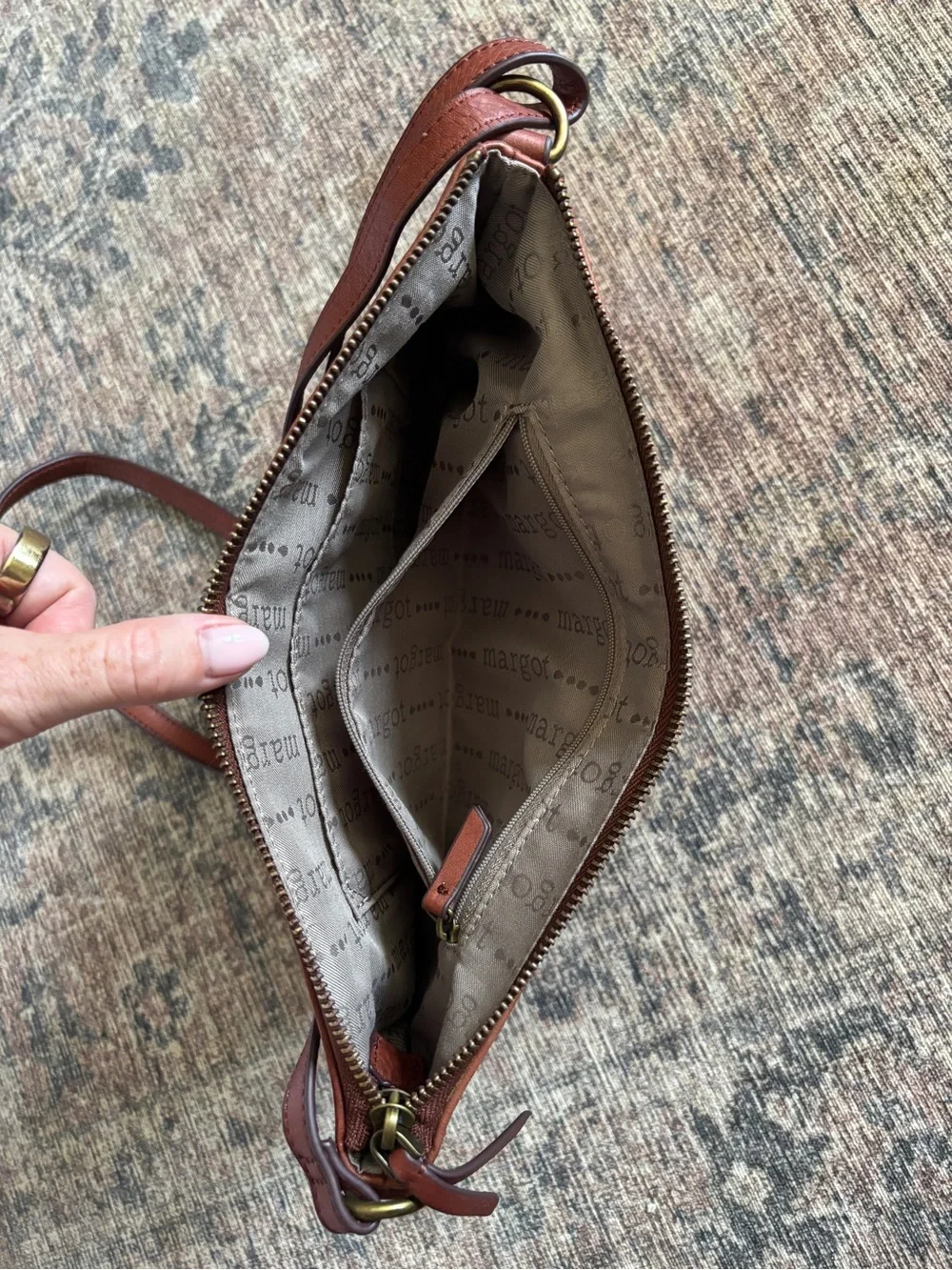 Margot Classic Brown Leather Crossbody Bag